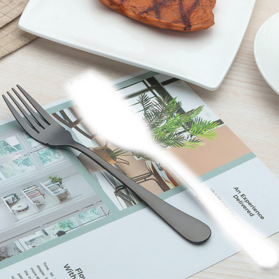 Shine Black Hotel Set de tacamuri din otel inoxidabil Lingurita de cafea Cutit de friptura Furculite Lopata de prajituri Tacâmuri de mancare occidentala Accesorii pentru banchet