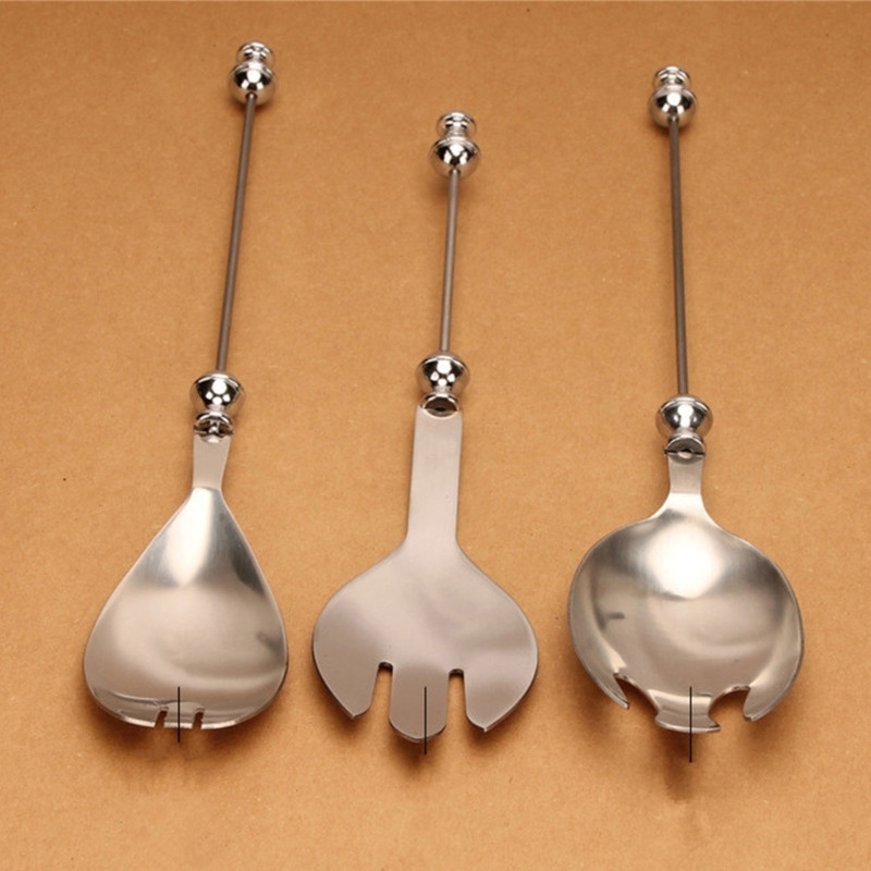 „Pasidaryk pats“ karoliukais dekoruotas desertinis šaukštas nerūdijančio plieno salotų šaukštas Paprastas dekoratyvinis karoliukais papuoštas stalo reikmenų deserto serviravimo šaukštas