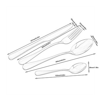 4 бр. Комплект прибори за хранене Комплект прибори за хранене от неръждаема стомана За вечеря Пържола Супа Чай Вилица Лъжица Нож Комплект прибори за хранене Издръжлив