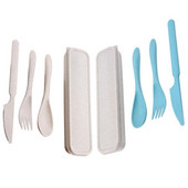 Set pribora za jelo Vilica Žlica Rezač Trodijelni stabljike pšenice Posuđe za djecu i odrasle Prijenosno posuđe za van Odijelo