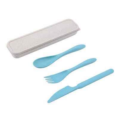 Set pribora za jelo Vilica Žlica Rezač Trodijelni stabljike pšenice Posuđe za djecu i odrasle Prijenosno posuđe za van Odijelo