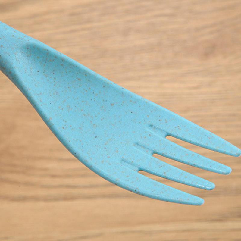 Set pribora za jelo Vilica Žlica Rezač Trodijelni stabljike pšenice Posuđe za djecu i odrasle Prijenosno posuđe za van Odijelo