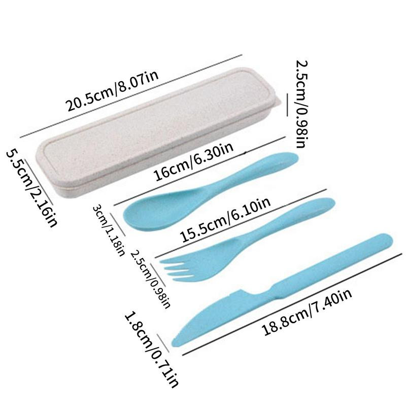 Set pribora za jelo Vilica Žlica Rezač Trodijelni stabljike pšenice Posuđe za djecu i odrasle Prijenosno posuđe za van Odijelo