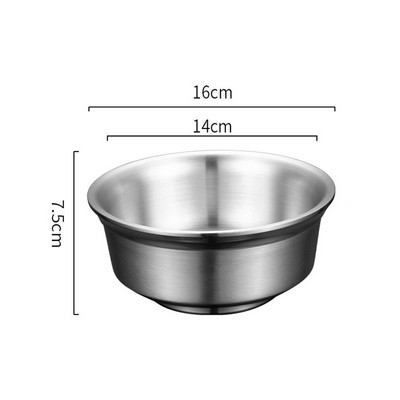 Dvisluoksnis izoliuotas nerūdijančio plieno ryžių dubuo Ramen Vaisiai greitai paruošiami makaronai Sriubos dubenys Buitiniai stalo reikmenys Virtuvės reikmenys