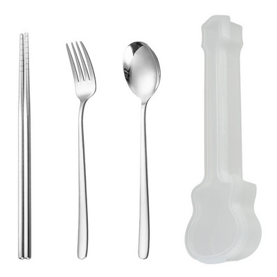 3Pcs od nehrđajućeg čelika Žlica Vilica Štapići Set pribora za jelo Vilica Žlica Štapići Set posuđa Set pribora za jelo Kutija za gitaru