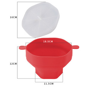 Pagrindinis mikrobangų krosnelės spragėsių spragėsis silikoninis spragėsių gamintojas Sulankstomas mikrobangų dubuo su rankenomis Virtuvės priedai