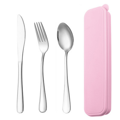 Daugkartinio naudojimo nešiojamieji indai nerūdijančio plieno stalo įrankių kelioninis rinkinys su laikymo dėžute lazdelės šakutės šaukštas stovyklavimo rinkinys