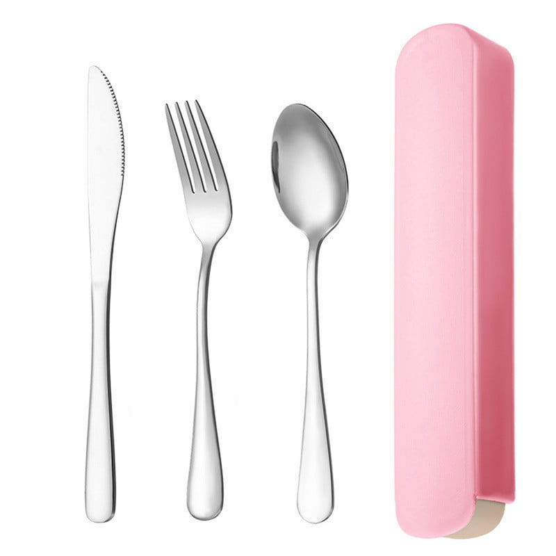 Daugkartinio naudojimo nešiojamieji indai nerūdijančio plieno stalo įrankių kelioninis rinkinys su laikymo dėžute lazdelės šakutės šaukštas stovyklavimo rinkinys