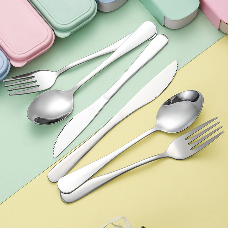 Daugkartinio naudojimo nešiojamieji indai nerūdijančio plieno stalo įrankių kelioninis rinkinys su laikymo dėžute lazdelės šakutės šaukštas stovyklavimo rinkinys