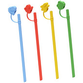 4db Party Shot szívószálak sapkák Dugók Dinosaur Shot szalma díszítések Rajzfilm szalmahegyek borítói