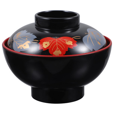 Japoniški ramen makaronai Miso dubuo maža sriuba Japoniškas maistas Patogus ryžių indelis su dangteliu Kinų virtuvės reikmenys plastikas