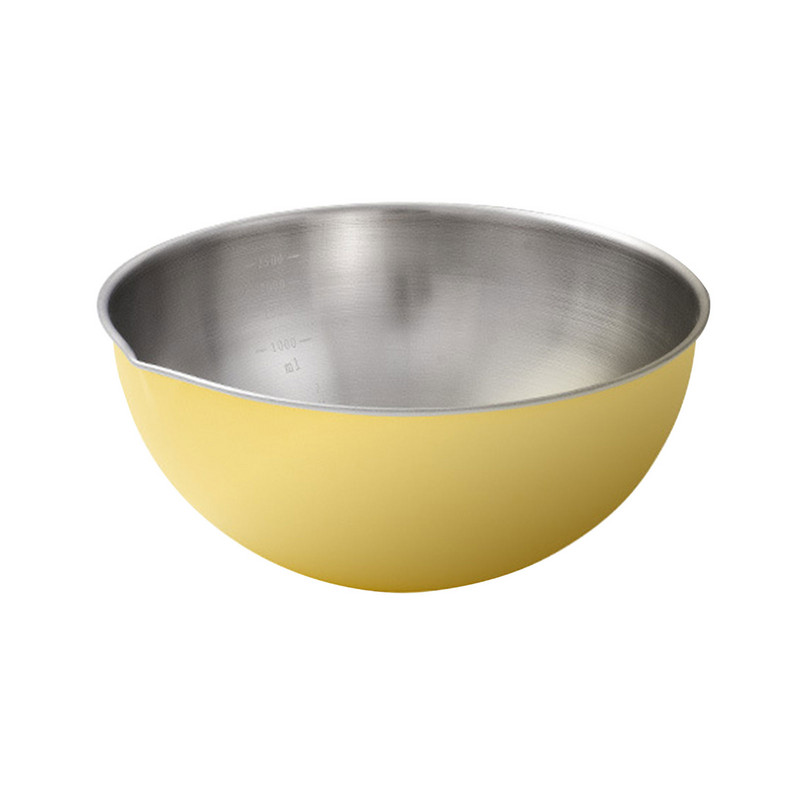 2500 ml de copt ușor pentru gătit bol de amestecare din oțel inoxidabil pentru salată antirugină bucătărie de acasă cu gura de scurgere cântar practic reutilizabil