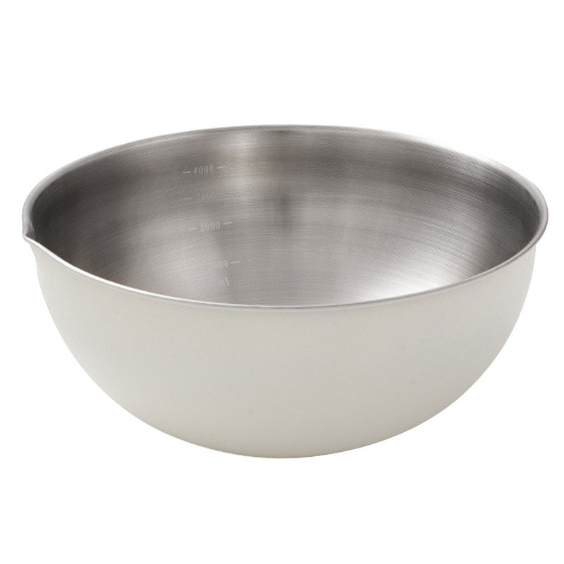 2500 ml de copt ușor pentru gătit bol de amestecare din oțel inoxidabil pentru salată antirugină bucătărie de acasă cu gura de scurgere cântar practic reutilizabil