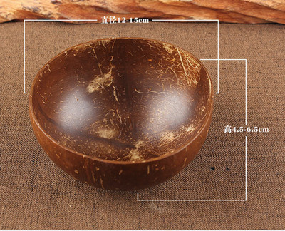 Smėlio spalvos natūraliai dekoruotas lukštas kokoso dubuo vaisių salotos makaronai ryžių dubuo mediniai jogurtiniai indai Rankdarbiai namų dekoracijos