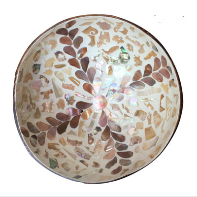 Smėlio spalvos natūraliai dekoruotas lukštas kokoso dubuo vaisių salotos makaronai ryžių dubuo mediniai jogurtiniai indai Rankdarbiai namų dekoracijos