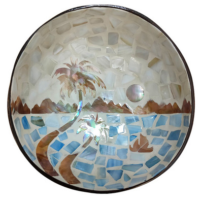 Smėlio spalvos natūraliai dekoruotas lukštas kokoso dubuo vaisių salotos makaronai ryžių dubuo mediniai jogurtiniai indai Rankdarbiai namų dekoracijos