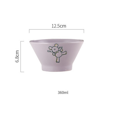 1 komad zdjele s šeširom od bambusa od 5 inča Japanska keramička zdjela za žutu rižu u boji ispod glazure mala zdjela s šeširom od bambusa visoka zdjela slatki crtić