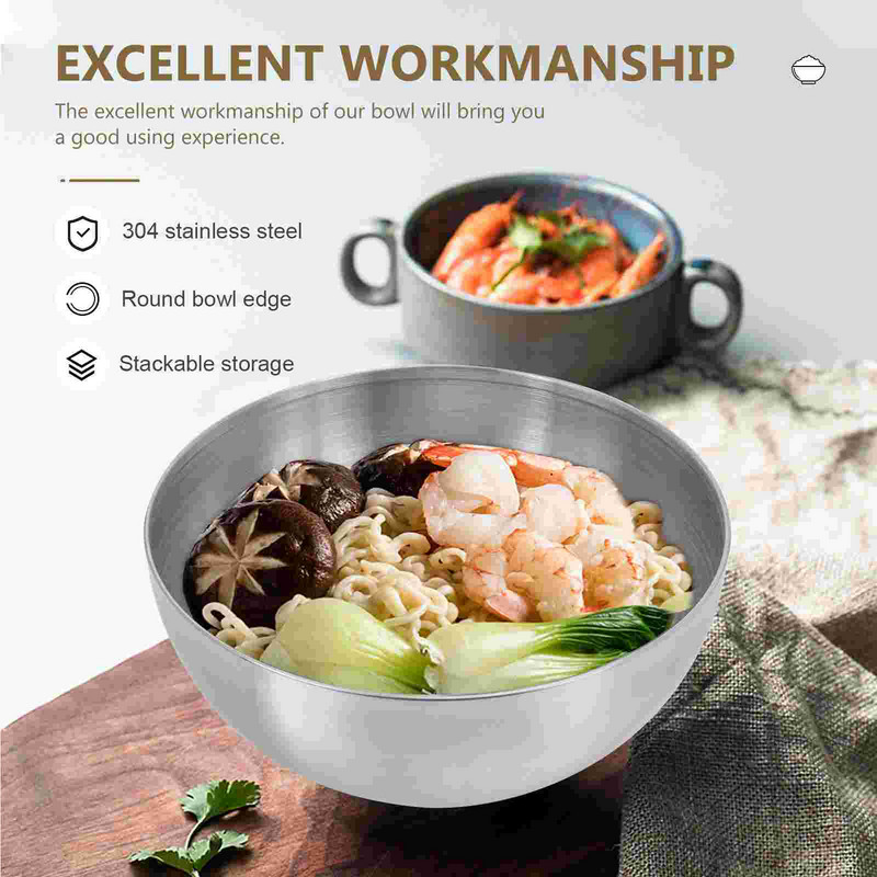 Δημιουργική ανοξείδωτη σαλάτα Ramen Noodles Μπολ Κορεατικά από ανοξείδωτο ατσάλι κουζίνας Φρούτα δημητριακά Επιτραπέζια σκεύη Δοχείο τροφίμων