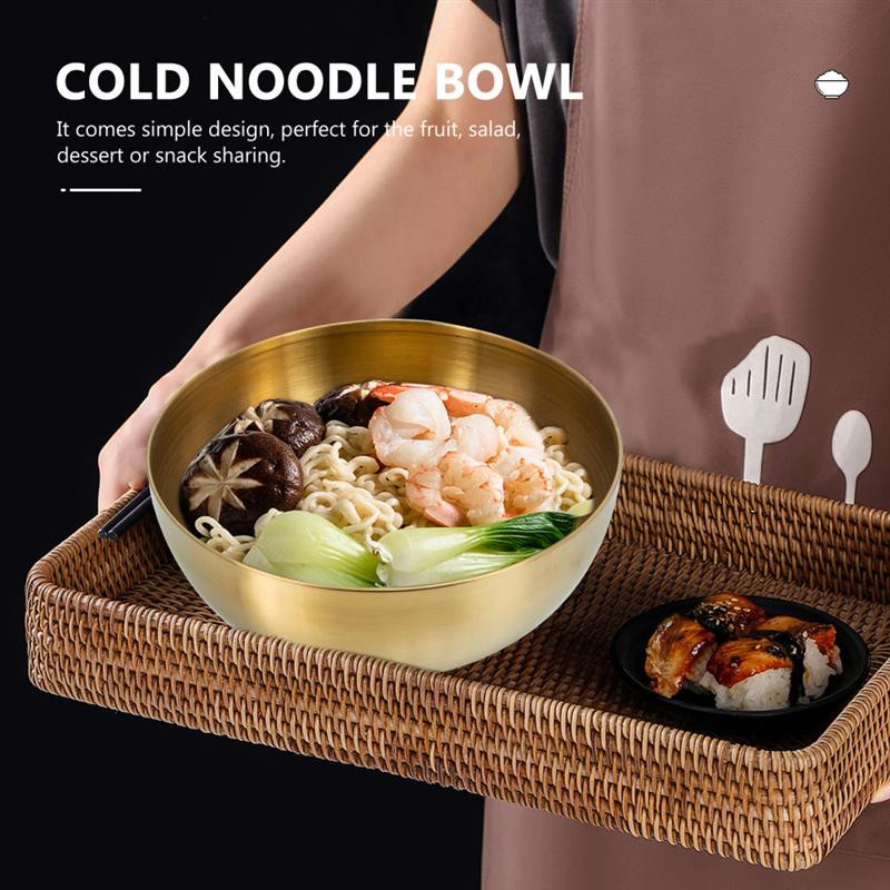 Δημιουργική ανοξείδωτη σαλάτα Ramen Noodles Μπολ Κορεατικά από ανοξείδωτο ατσάλι κουζίνας Φρούτα δημητριακά Επιτραπέζια σκεύη Δοχείο τροφίμων