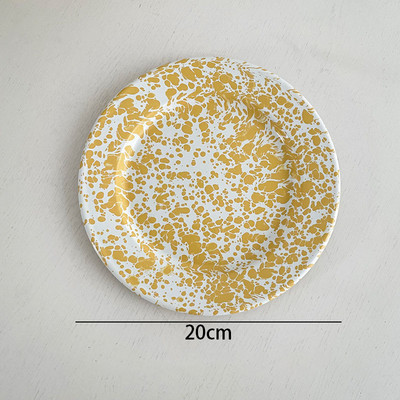 Moodne emailiga õhtusöögitaldrik Loov üleglasuurvärviline hommikusöögileivapann Pärastlõunatee Magustoidu organiseerija Köögitarvikud