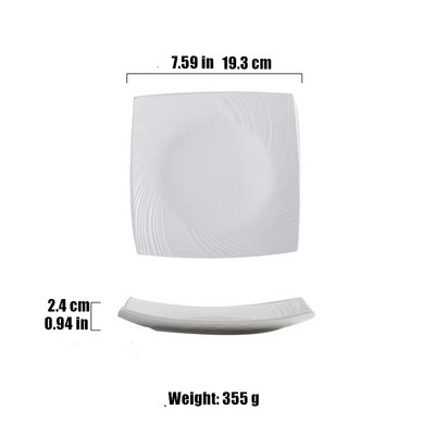 Europos stiliaus keraminės lėkštės vakarienės patiekalas salotos vaisių dubuo kvadratinis desertas vestuvės Šeimos vakarienės lėkštės Dekoratyvinis stalo įrankių rinkinys