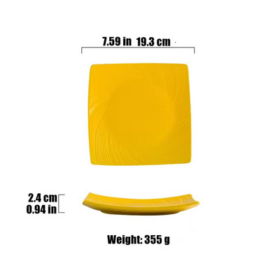 Europos stiliaus keraminės lėkštės vakarienės patiekalas salotos vaisių dubuo kvadratinis desertas vestuvės Šeimos vakarienės lėkštės Dekoratyvinis stalo įrankių rinkinys