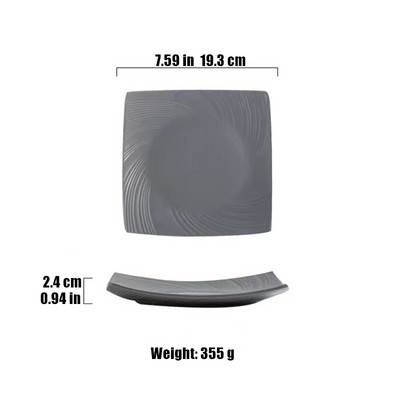 Europos stiliaus keraminės lėkštės vakarienės patiekalas salotos vaisių dubuo kvadratinis desertas vestuvės Šeimos vakarienės lėkštės Dekoratyvinis stalo įrankių rinkinys