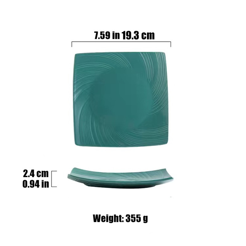 Europos stiliaus keraminės lėkštės vakarienės patiekalas salotos vaisių dubuo kvadratinis desertas vestuvės Šeimos vakarienės lėkštės Dekoratyvinis stalo įrankių rinkinys