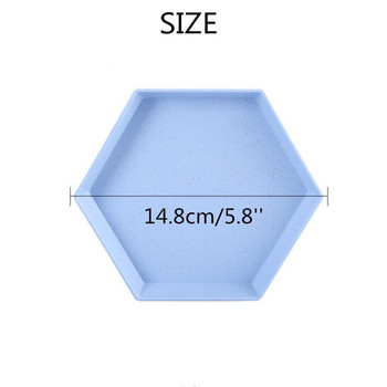 Шестоъгълна парти Десертна тава Закуски Пшенична слама Уплътнени тави Чиния с плодове Многофункционални кухненски аксесоари Съдове