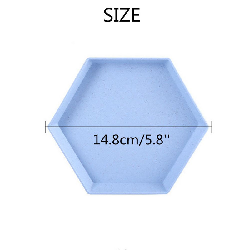 Šešiakampis vakarėlio desertų padėklas Užkandžiai Kviečių šiaudeliai Sutirštinti padėklai Vaisių lėkštė Daugiafunkcis virtuvės priedai Indai