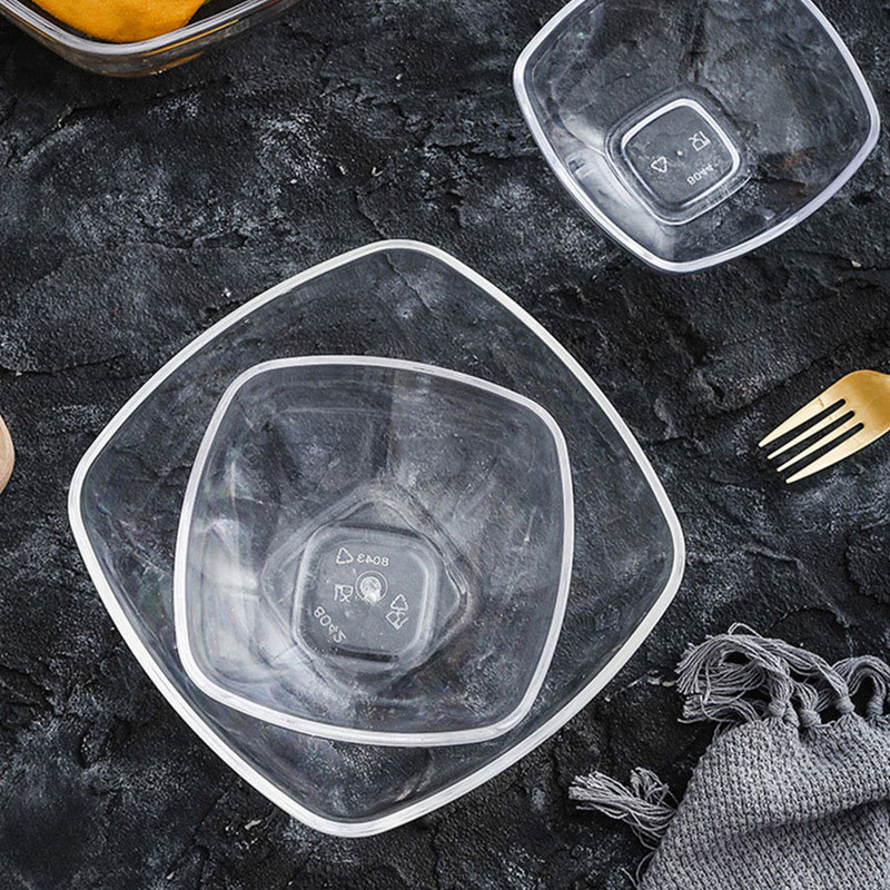 Γυάλινο επαναχρησιμοποιούμενο ορεκτικό Μπολ Τετράγωνο μπολ σαλάτας για σούπα ρυζιού Νουντλς ανάμειξης σνακ δημητριακών σερβιρίσματος Μπολ μπολ με φρούτα 24 εκ.