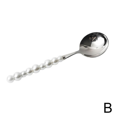 Sidabrinės spalvos mados perliniai stalo įrankiai nerūdijančio plieno kūrybiškumo dovana stalo reikmenys 304 perlų peilis šakutė Šaukštas mieli stalo įrankių priedai