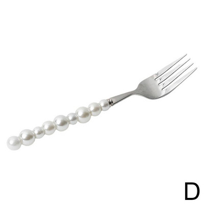 Sidabrinės spalvos mados perliniai stalo įrankiai nerūdijančio plieno kūrybiškumo dovana stalo reikmenys 304 perlų peilis šakutė Šaukštas mieli stalo įrankių priedai