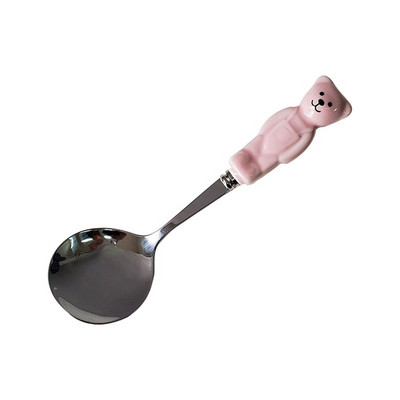 Cute Bear Spoon Πιρούνι Κεραμικά Κουτάλια Επιδόρπιο Μαχαιροπίρουνα Μαχαιροπήρουνα Γελοιογραφία Πιρούνι Κουτάλι Βούτυρο Kinfe Σετ 304 από ανοξείδωτο ατσάλι