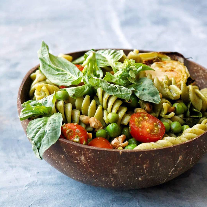 Kókuszos tálak Fából csiszolt gyümölcssaláta tészta rizstál bio kókuszolajjal Természetes diótálak Konyhai eszköz