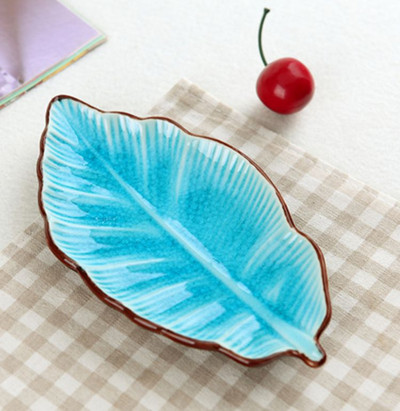 Banano lapo formos lapų indas keraminiai indai ledo įtrūkimai glazūra puikūs suši indai stalo reikmenys mažos lėkštės