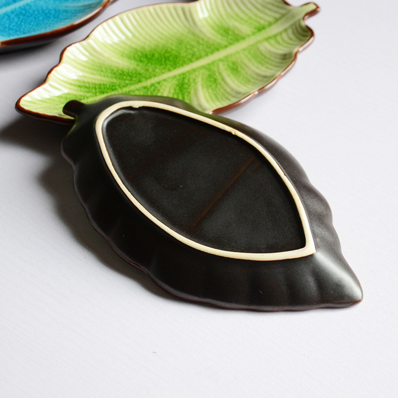 Banano lapo formos lapų indas keraminiai indai ledo įtrūkimai glazūra puikūs suši indai stalo reikmenys mažos lėkštės