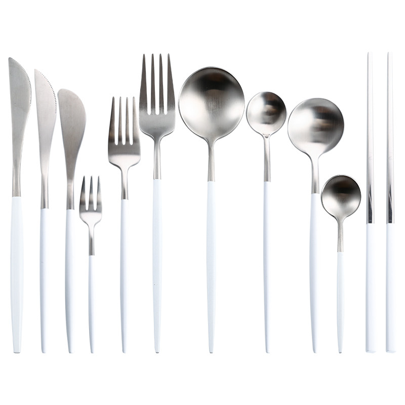 Kallis toidulauanõude komplekt roostevabast terasest võinoad söögipulk praad nuga kahvel kohvilusikas teelusikas hõbenõude komplektid pulma