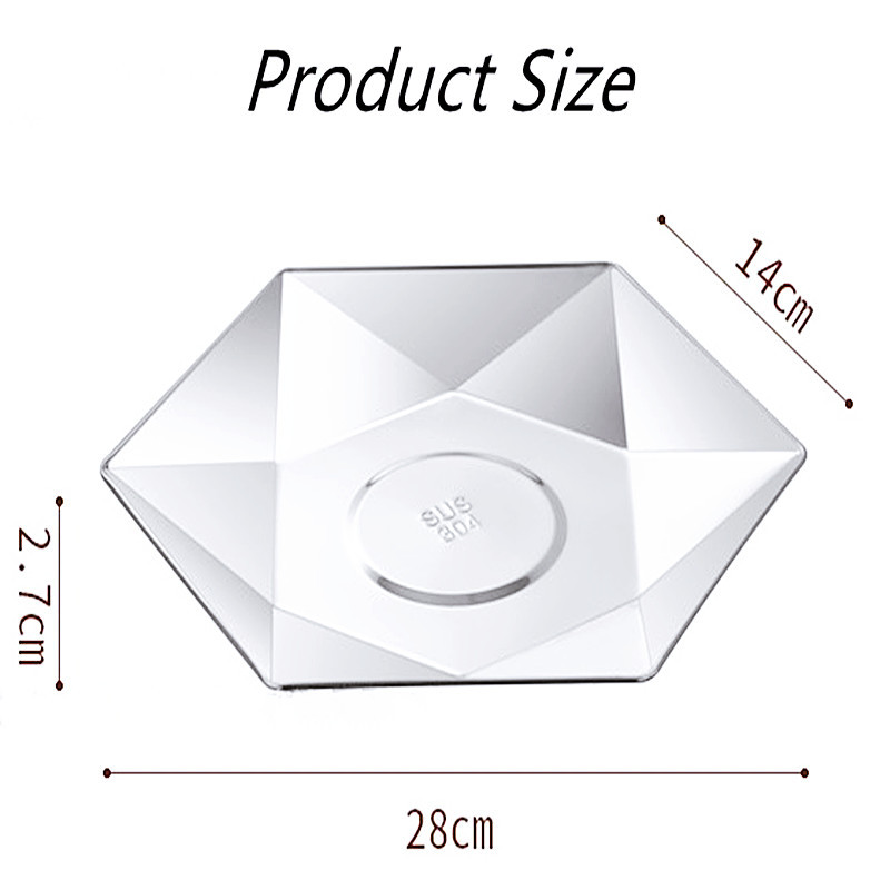 Stora 304 nerūdijančio plieno auksinė serviravimo lėkštė restorano žuvies jūros gėrybių sušių lėkštė šešiakampė vakarienės lėkštė Didelis plokščias laikymo padėklas