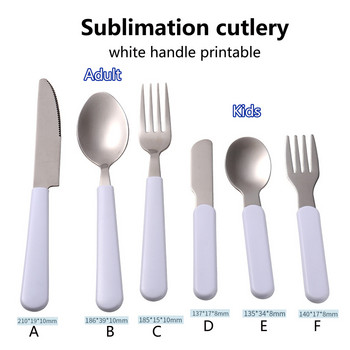 Сублимационна празна неръждаема стомана Екологично чисти прибори за хранене Комплекти прибори за хранене Нож Вилица Комплект лъжици за възрастни и деца