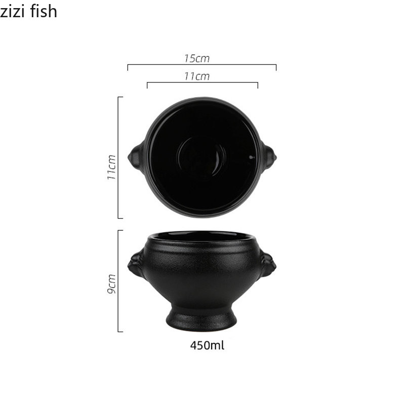 Κεραμικό μπολ για σούπα Εστιατόριο Creative Lion Head Ανάγλυφη λαβή Μπολ Μπολ για επιδόρπιο Μπολ Σνακ Μπολ Σαλατάκια Σπίτι Επιτραπέζια σκεύη