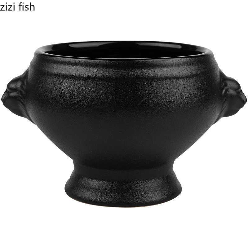 Κεραμικό μπολ για σούπα Εστιατόριο Creative Lion Head Ανάγλυφη λαβή Μπολ Μπολ για επιδόρπιο Μπολ Σνακ Μπολ Σαλατάκια Σπίτι Επιτραπέζια σκεύη