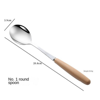 Μαχαίρι γιαπωνέζικο στυλ Ξύλινη λαβή από ανοξείδωτο ατσάλι Πιρούνι μαχαιριού Κουτάλι Western Food Steak Μαχαίρι Επιτραπέζια σκεύη Chopsticks Πιρούνι για επιδόρπιο φρούτων