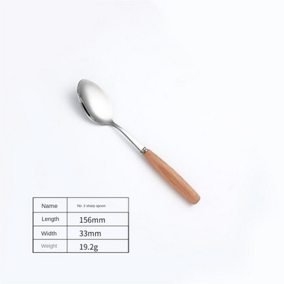 Μαχαίρι γιαπωνέζικο στυλ Ξύλινη λαβή από ανοξείδωτο ατσάλι Πιρούνι μαχαιριού Κουτάλι Western Food Steak Μαχαίρι Επιτραπέζια σκεύη Chopsticks Πιρούνι για επιδόρπιο φρούτων