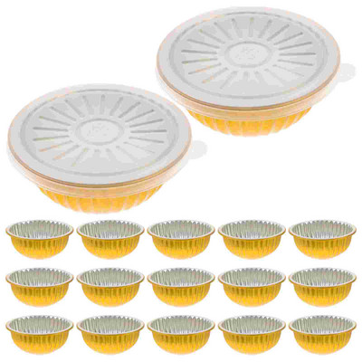 20 vnt Maistas aliuminio folijos dubenys vienkartiniai saugyklos kepsninės priedai apvalūs restoranas išsinešimui pakavimas kepsninės