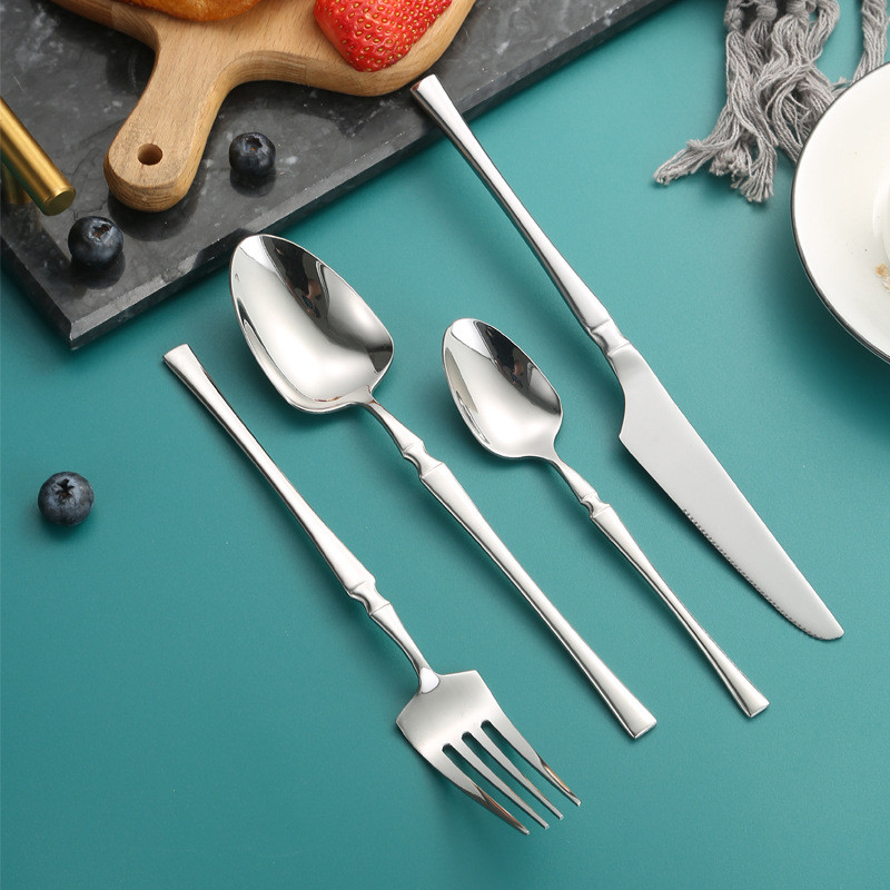 Επιτραπέζια σκεύη από ανοξείδωτο ατσάλι Λεπτά σκεύη μέσης για κουζίνα ξενοδοχείου Δυτική τραπεζαρία Μπριζόλα Μαχαίρι Πιρούνι Κουτάλι Σετ κουταλιού