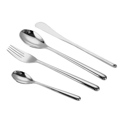 4 tk söögiriistade komplekt 18/10 roostevabast terasest lauanõud nuga kahvel lusikas ümmarguse käepidemega helekuldsed söögiriistad luksusliku õhtusöögi tarviku kingitus