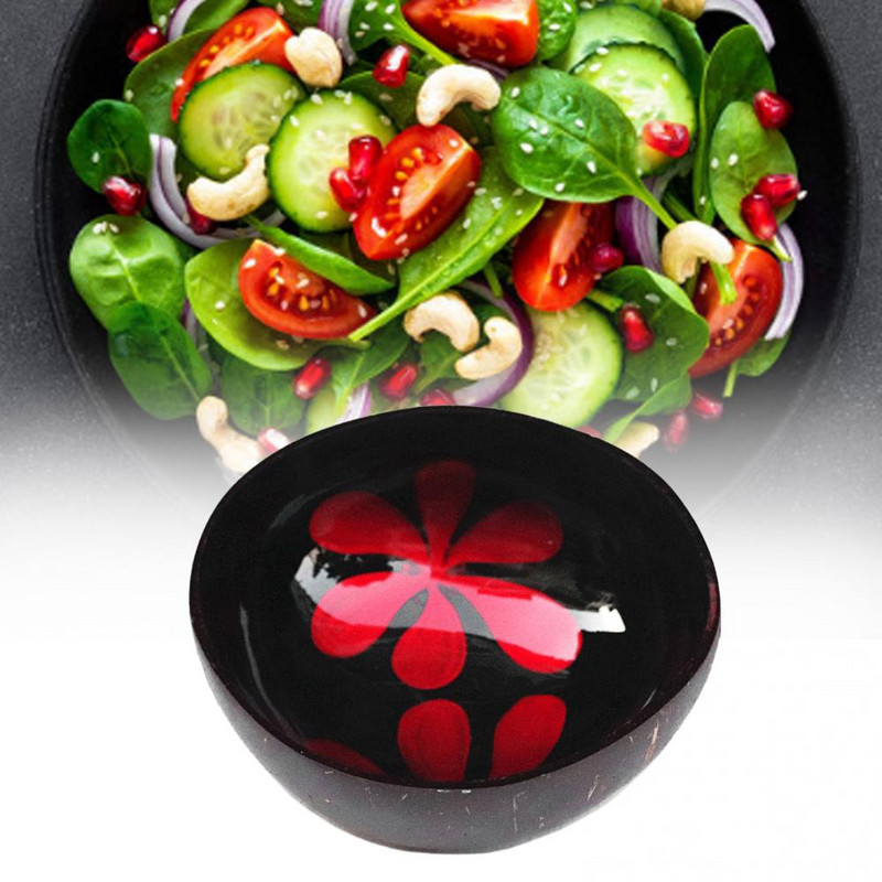 Χειροτεχνία Διακοσμημένο μπολ καρύδας Χρωματιστό Σχέδιο Μπολ αποθήκευσης Διάφορο μπολ Καλύτερο δώρο Δοχείο καραμελών Δοχείο με καρύδια Δοχείο αλατιού