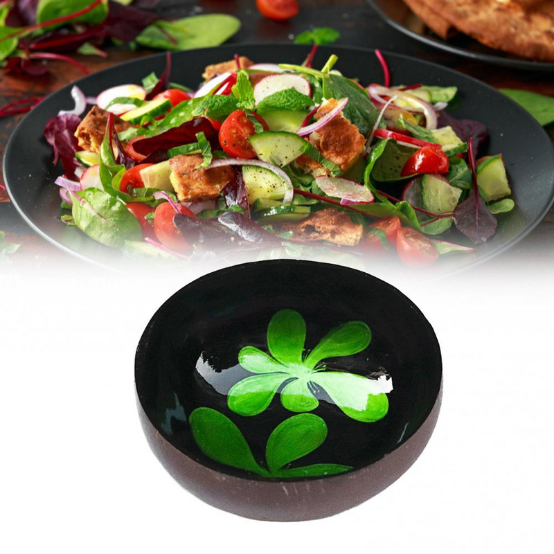 Χειροτεχνία Διακοσμημένο μπολ καρύδας Χρωματιστό Σχέδιο Μπολ αποθήκευσης Διάφορο μπολ Καλύτερο δώρο Δοχείο καραμελών Δοχείο με καρύδια Δοχείο αλατιού