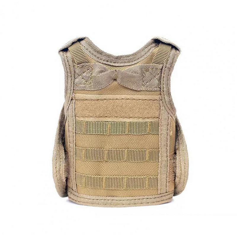 Kelioninė alaus rankovė Karinio stiliaus alaus butelio liemenės dangtelis su reguliuojamais pečių dirželiais Miniatiūrinė rankovė, skirta individualizuoti